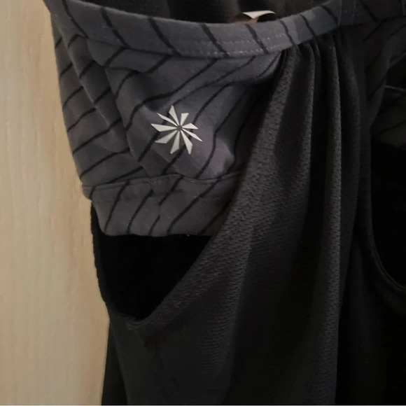 Athleta Small Tank Top Built In Bra Black Crossover Back Straps EUC - Picture 5 of 7